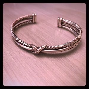 David Yurman X crossover cuff diamond bracelet